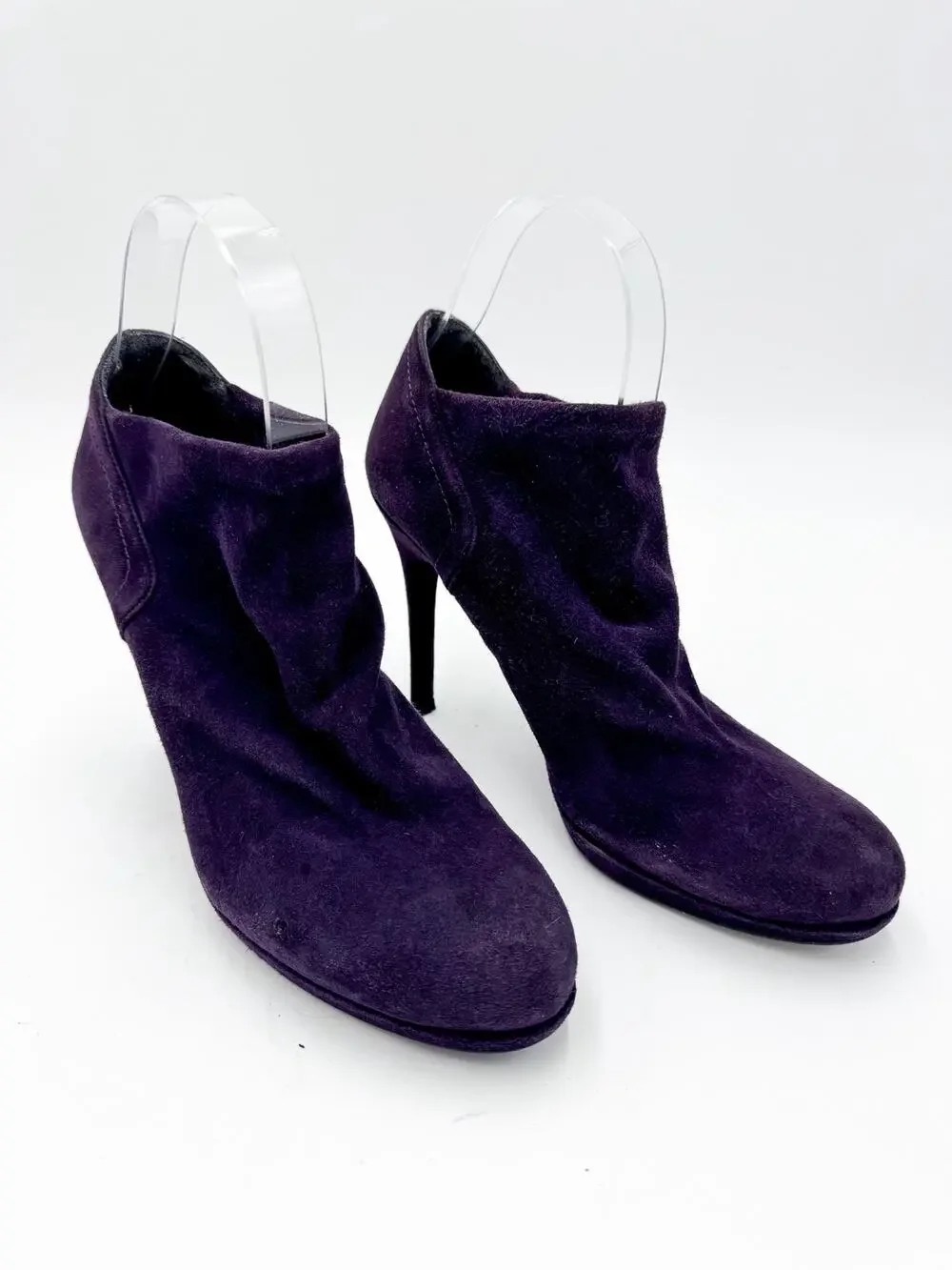 Stuart Weitzman Size 8 Purple Suede Stiletto Booties